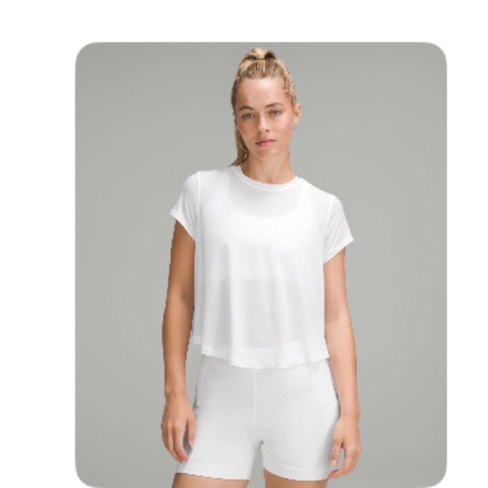 Women's White Short Sleeve Top